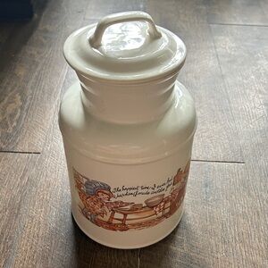 McCoy Pottery Milk Jug Canister/Cookie Jar,‎ Holly Hobbie Style, USA 253
